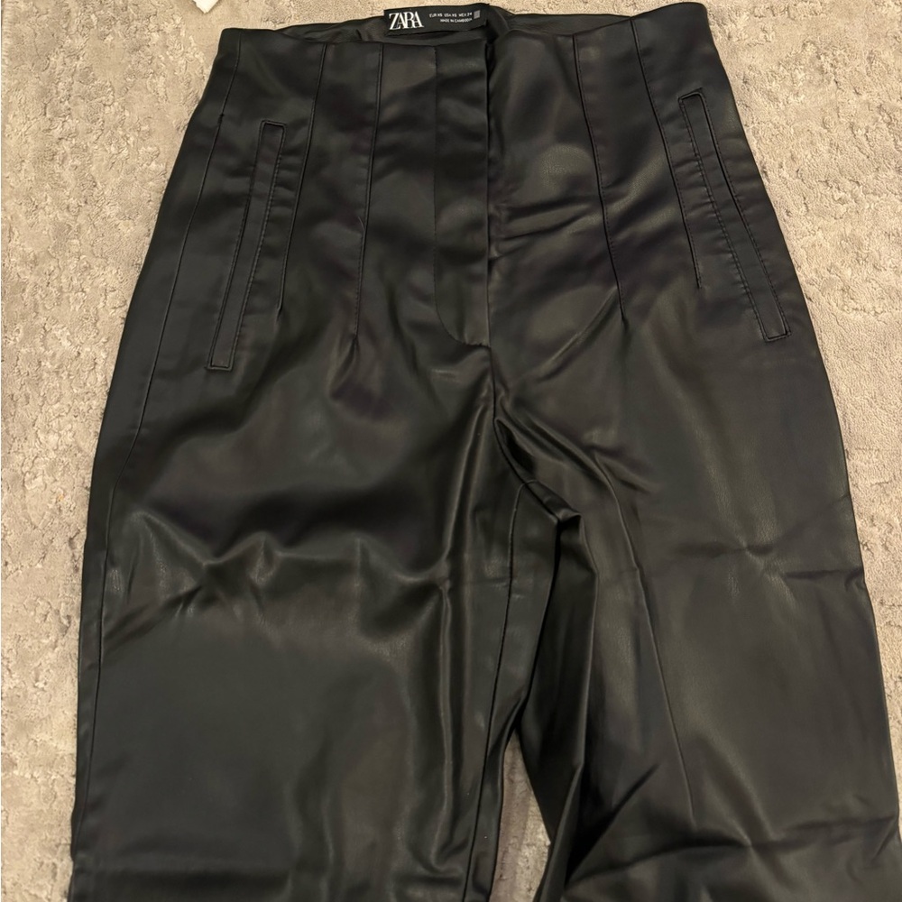 Zara Women’s Black Faux Leather Pants